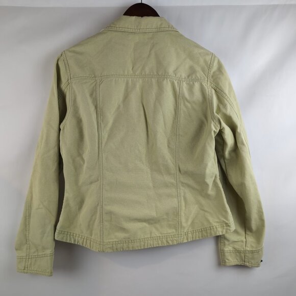 Vintage L.L. Bean Women's Light Green Denim Jacket Zipped Pockets, Small - Picture 2 of 10